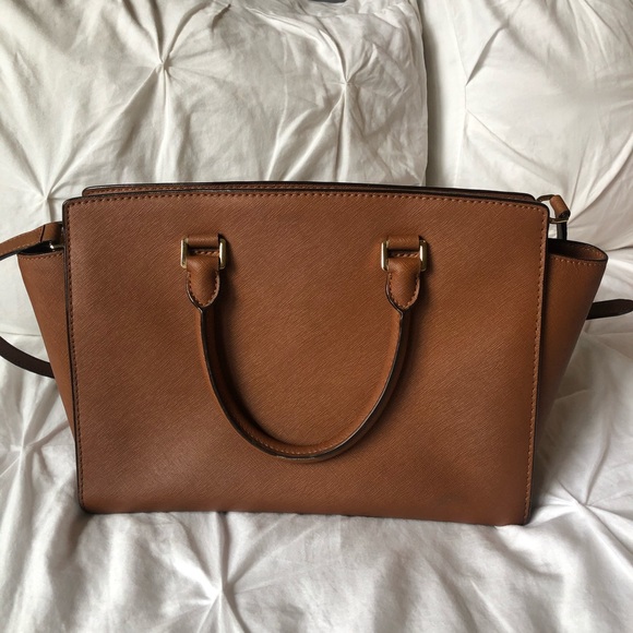 Michael Kors Selma Satchel Bag in Cognac - Picture 7 of 16